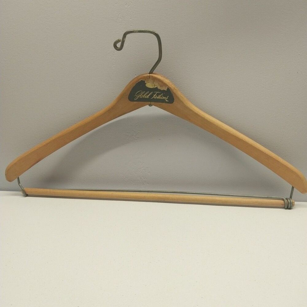 Vintage Global Fashions Wood Clothes Hanger Store Display Advertising 17 Inch